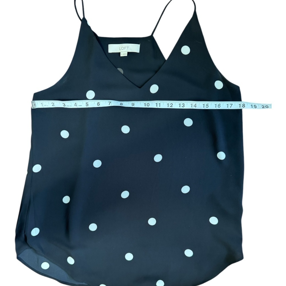 LOFT Black Polka Dot V-Neck Cami Top Women’s Size Small - Picture 5 of 8
